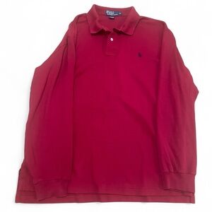 Polo Ralph Lauren Men’s XL Red Long Sleeve 100% Cotton Polo Shirt